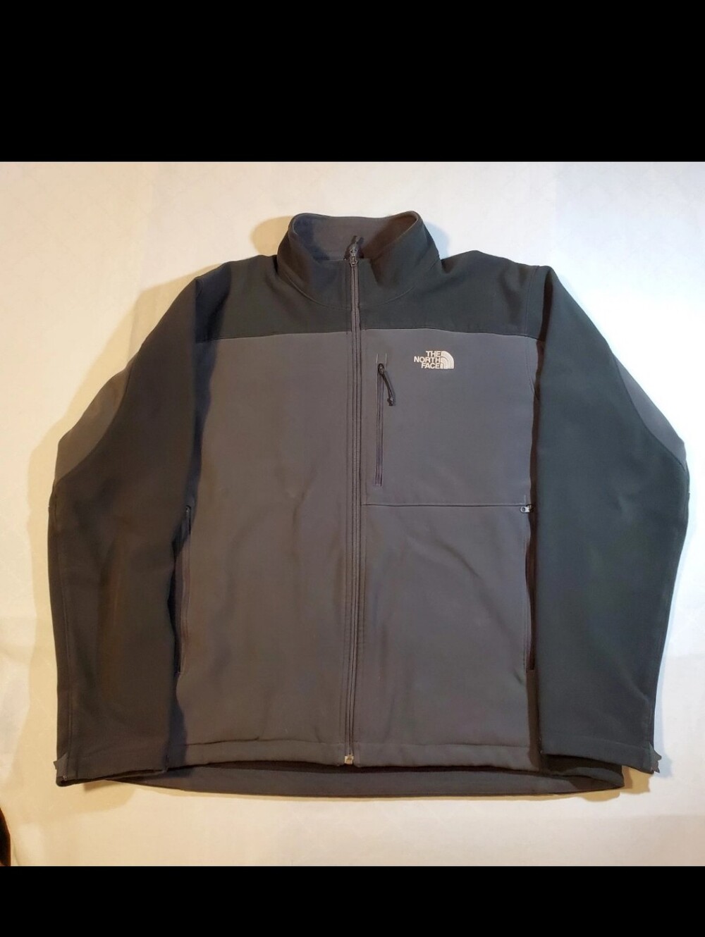 The North Face Apex Bionic Softshell Jacket Mens XL Gray FLAWED Cuffs